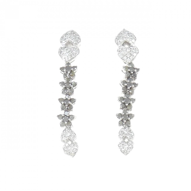 K18WG Bông tai kim cương hình trái tim và hoa - Hàng hiệu Chính hãng 869584