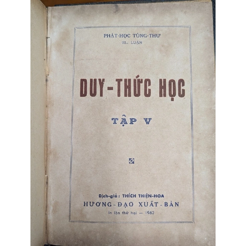 DUY THỨC HỌC - THÍCH THIỆN HOA TRỌN BỘ ĐÓNG BÌA XƯA 272206