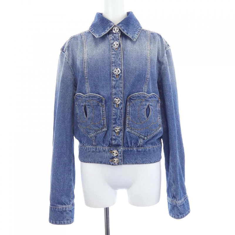 CHANEL LOOK12 P76746V68693 Áo khoác denim - Hàng hiệu Authentic 822575