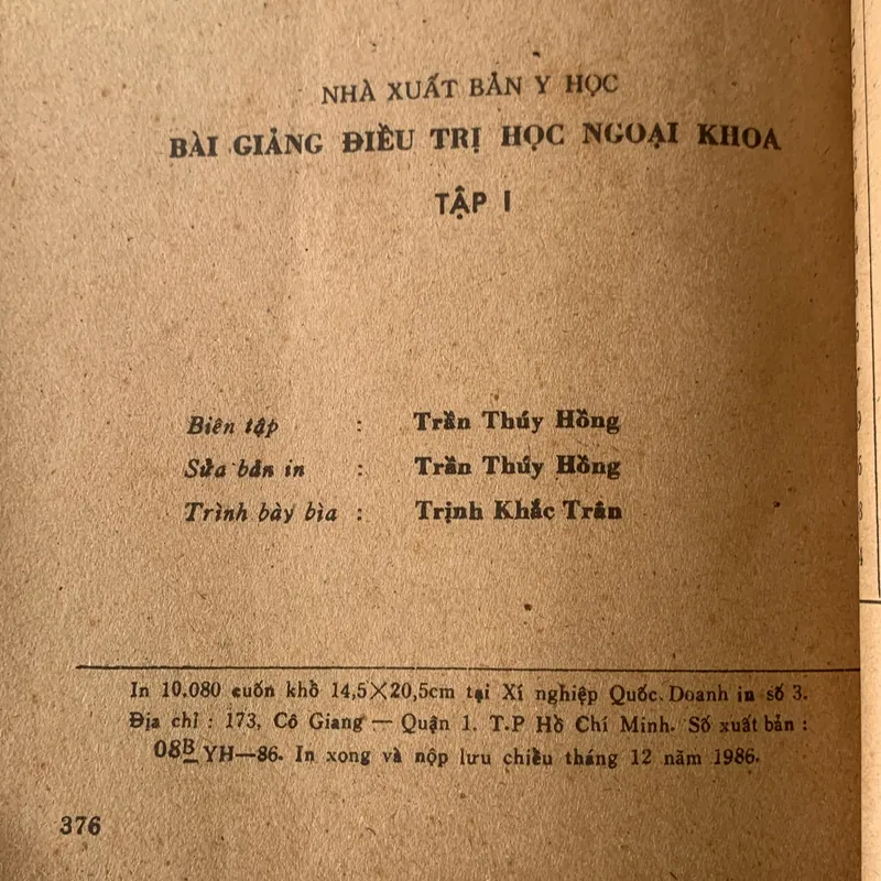 Bài giảng Điều trị học ngoại khoa, Trương Công Trung - Nguyễn Đình Hối 710862