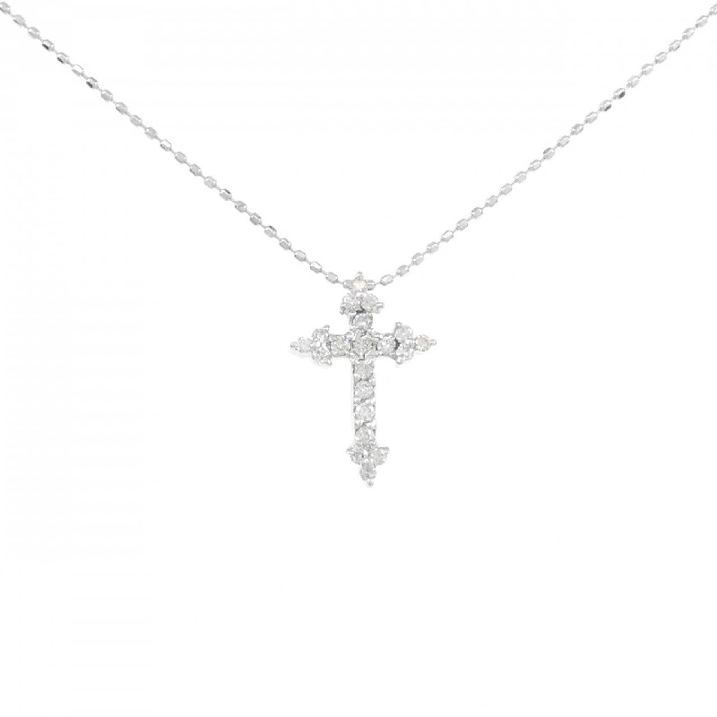 K18WG Dây chuyền kim cương chéo 0.16CT - Hàng hiệu Authentic 861494