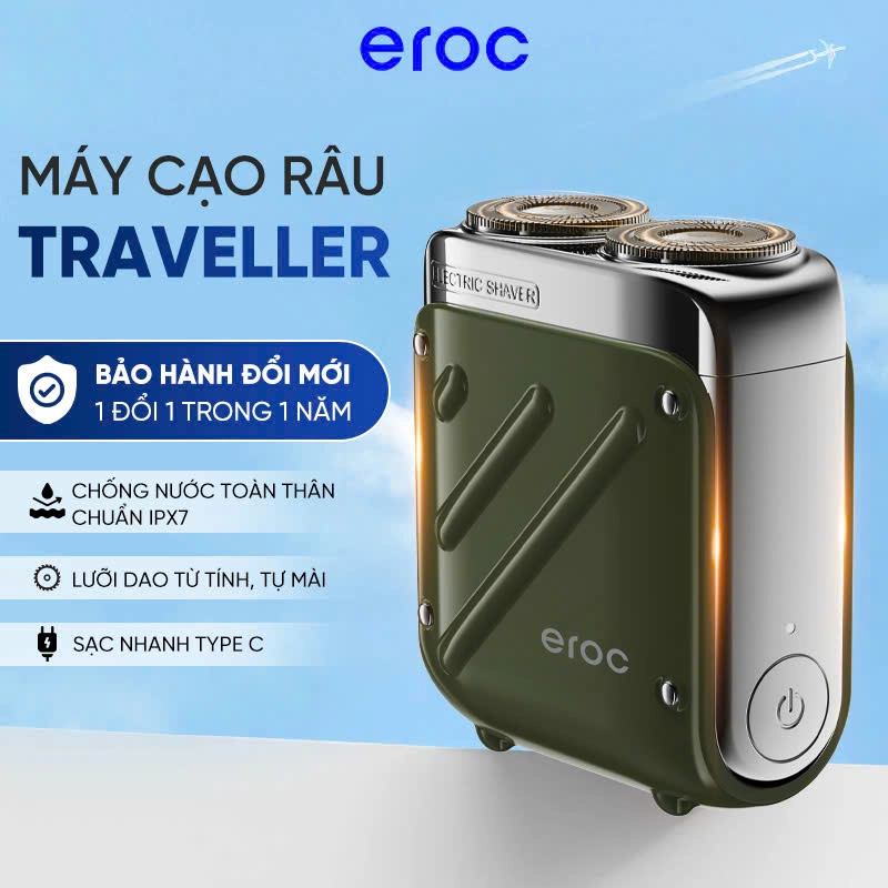 Máy cạo râu EROC Mini,Chống nước IPX7, Lưỡi dao tự mài, Sạc nhanh TYPE-C 547571