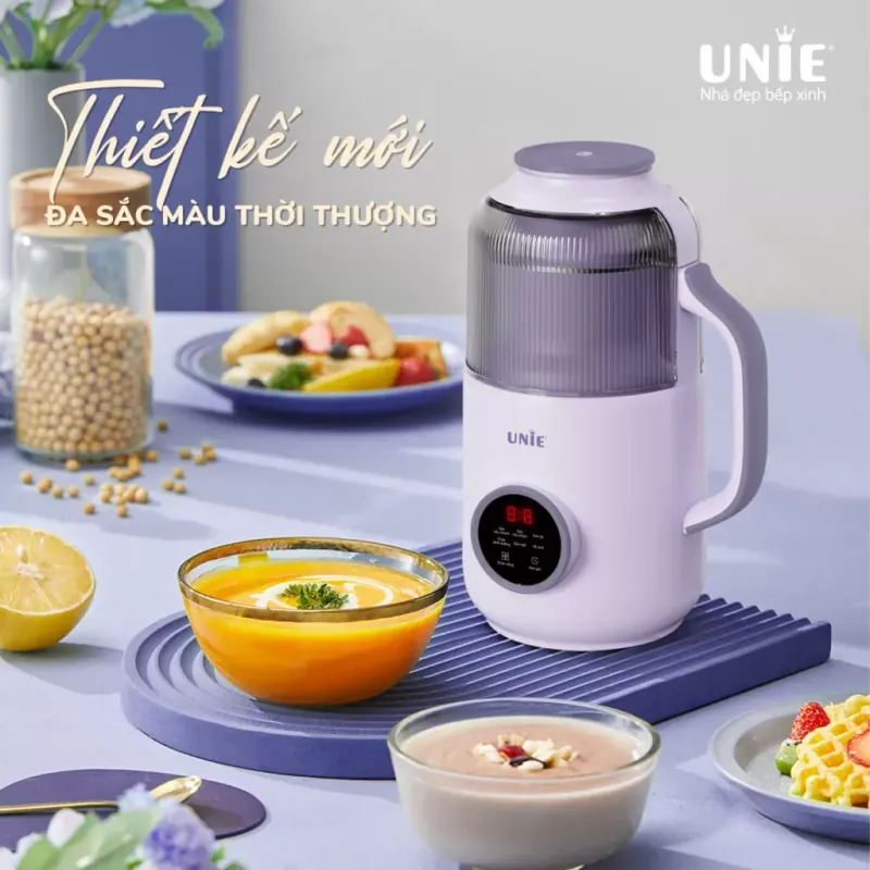 Máy làm sữa hạt UNIE UMB09, dung tích 800ml, nắp chụp chống ồn, 6 chức năng xay nấu 958032