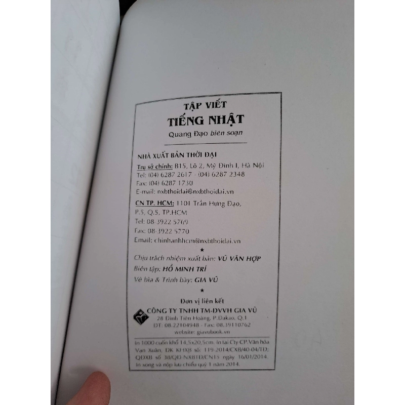 Tập viết tiếng Nhật - Quang Đạo HỌC NGOẠI NGỮ HCM.TN1008 919879