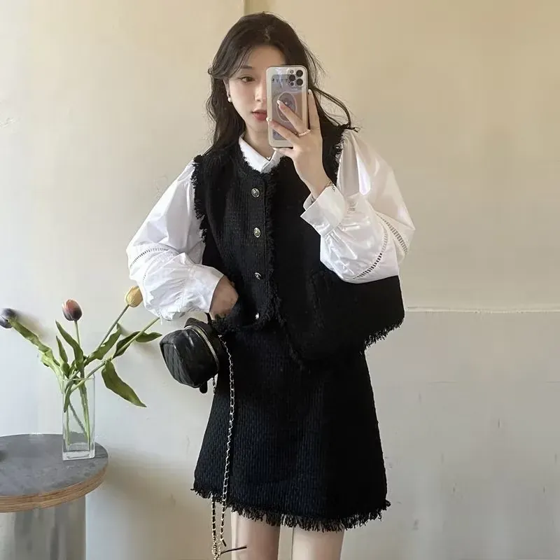 Set dạ 3 món (Sơmi, chân váy, gile) - Phong cách tiểu thư năng động 711522