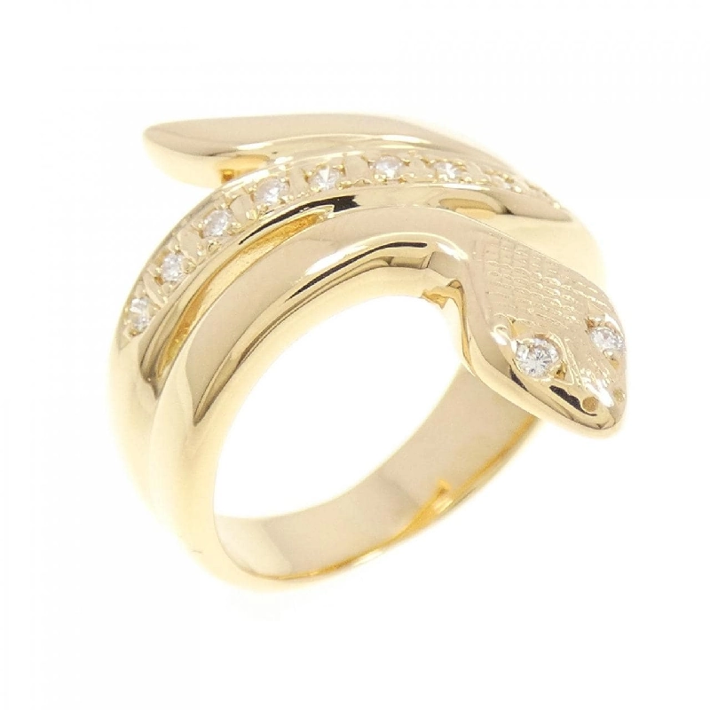 Nhẫn kim cương K18YG hình rắn 0.13CT 670082