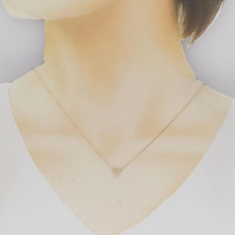 K18YG Dây chuyền kim cương hình trái tim 0.10CT - Hàng hiệu Chính hãng 861146