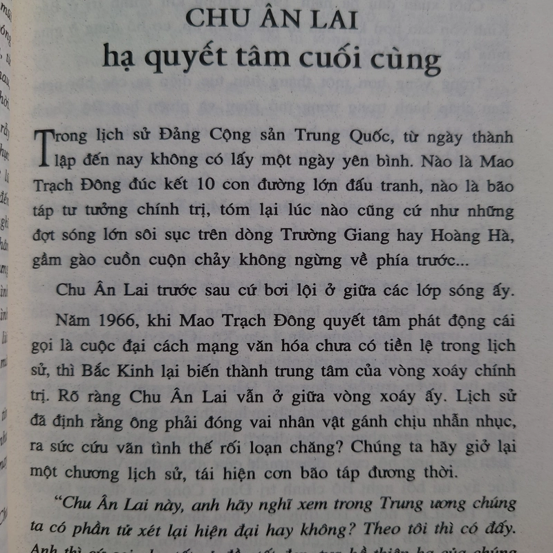 Chú Ân Lai - Những điều chưa biết trong Cách mạng văn hóa, bản in 1999 của Nxb Trẻ. 290573