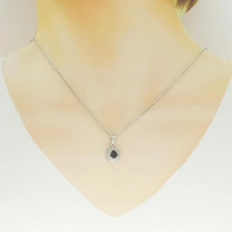 Dây chuyền Sapphire PT900/PT850 0.76CT - Hàng hiệu Chính hãng 859219