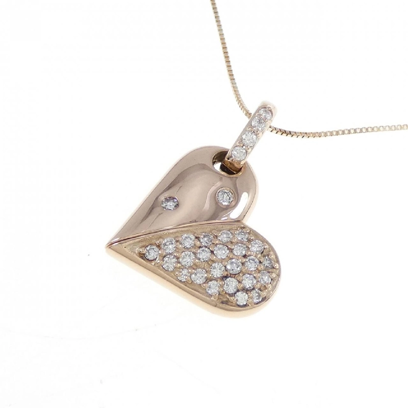 K18PG 2WAY Mặt Dây Chuyền Hình Tim Đính Đá Kim Cương 0.50CT - Hàng hiệu Chính Hãng 862813