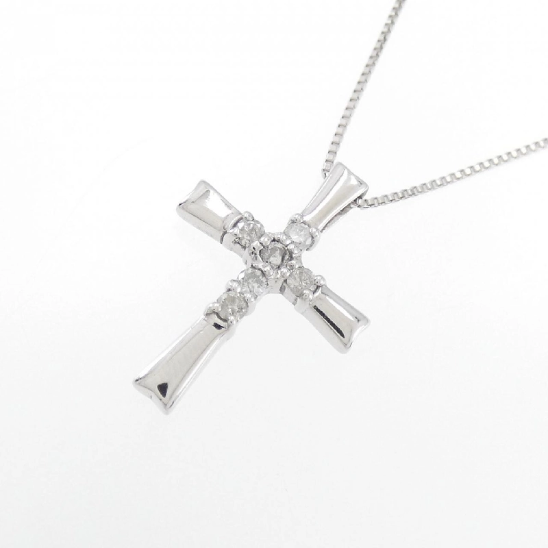 K18WG Dây chuyền kim cương chéo 0.10CT - Hàng hiệu Chính hãng 863092