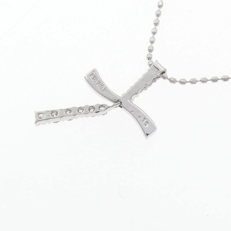 K18WG Dây chuyền kim cương chéo 0.13CT - Hàng hiệu Chính hãng 857457