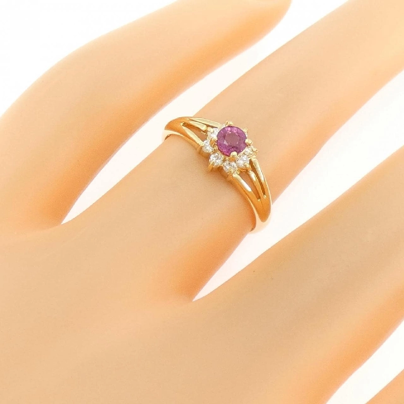 K18YG Nhẫn Ruby - Hàng hiệu Chính hãng 854254