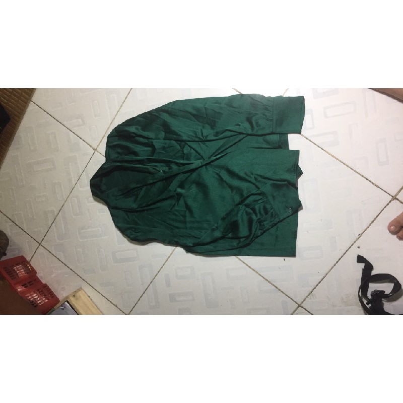 Áo lụa xanh rêu tôn da 12634
