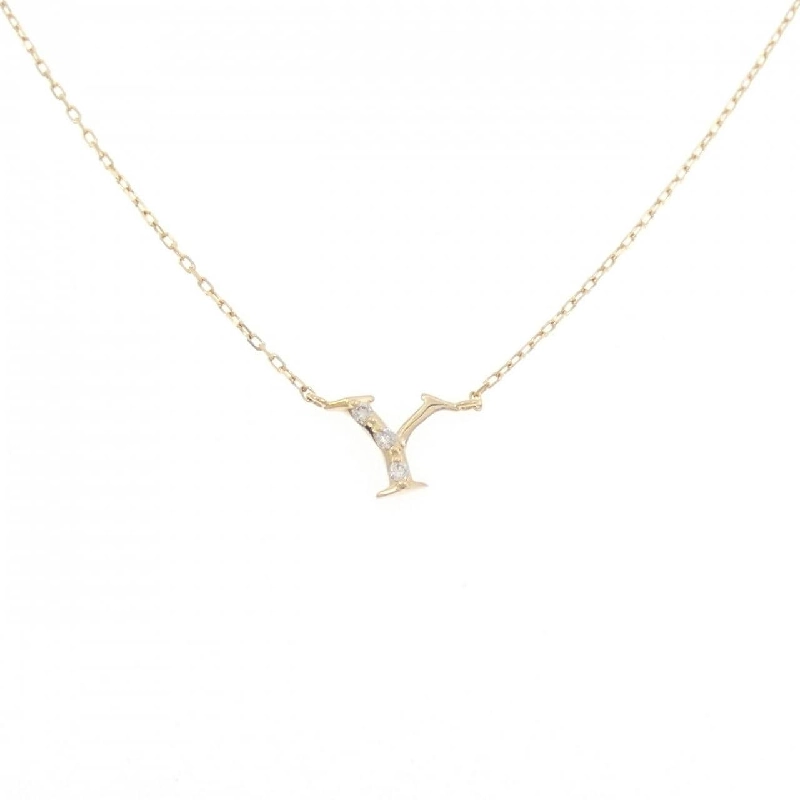 K18YG Chữ cái Y Dây chuyền kim cương - Hàng hiệu Chính hãng 858321
