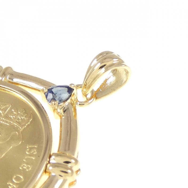 K18YG(枠) Sapphire Coin Pendant 0.18CT - Hàng hiệu Authentic 865316