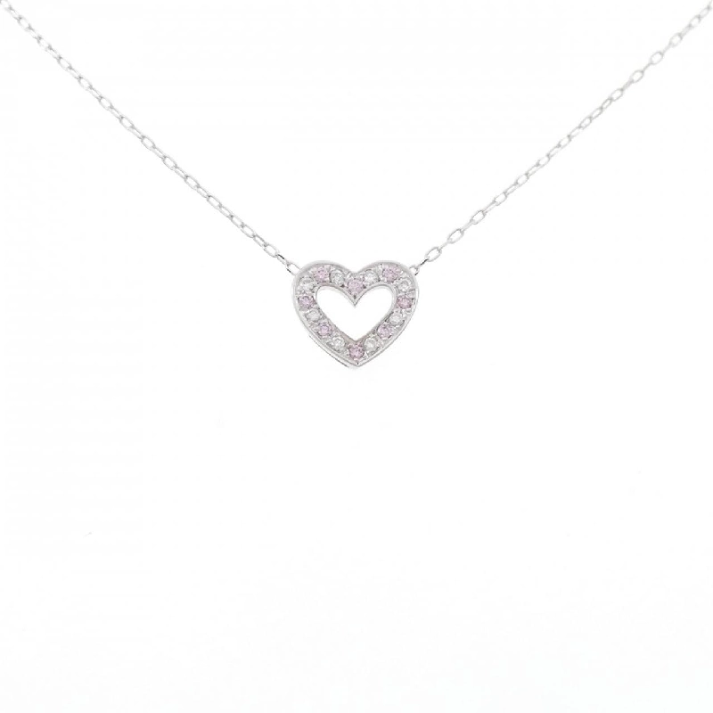 K18WG Dây chuyền hình trái tim với kim cương hồng 0.06CT - Hàng hiệu Chính hãng 866757