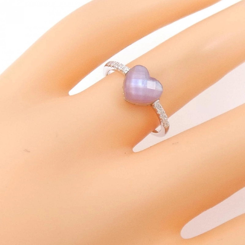 Nhẫn đá màu hình trái tim K18WG 672687