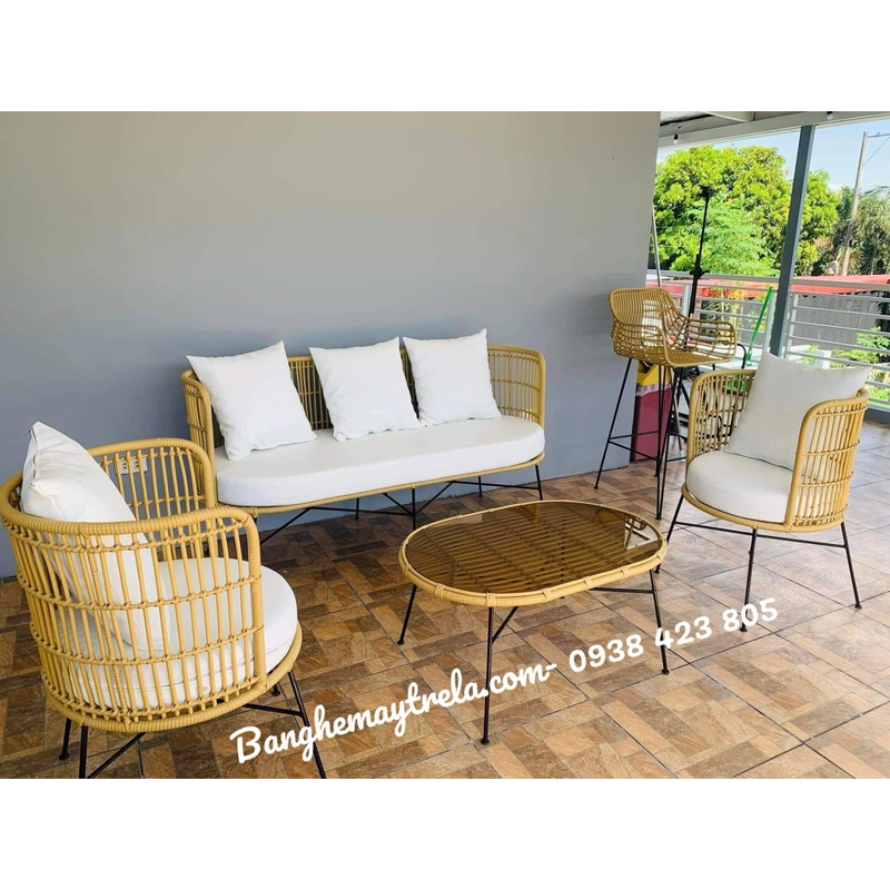 Bàn ghế sofa giả mây 469707
