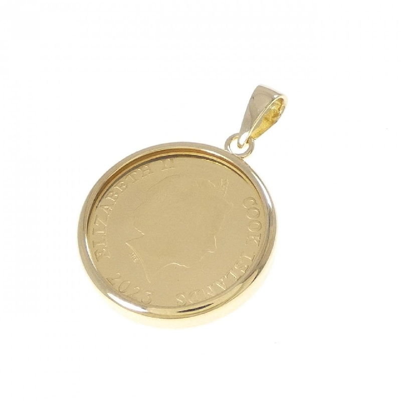 K18YG(枠) Đồng xu Mặt dây chuyền - Hàng hiệu Chính hãng 865334