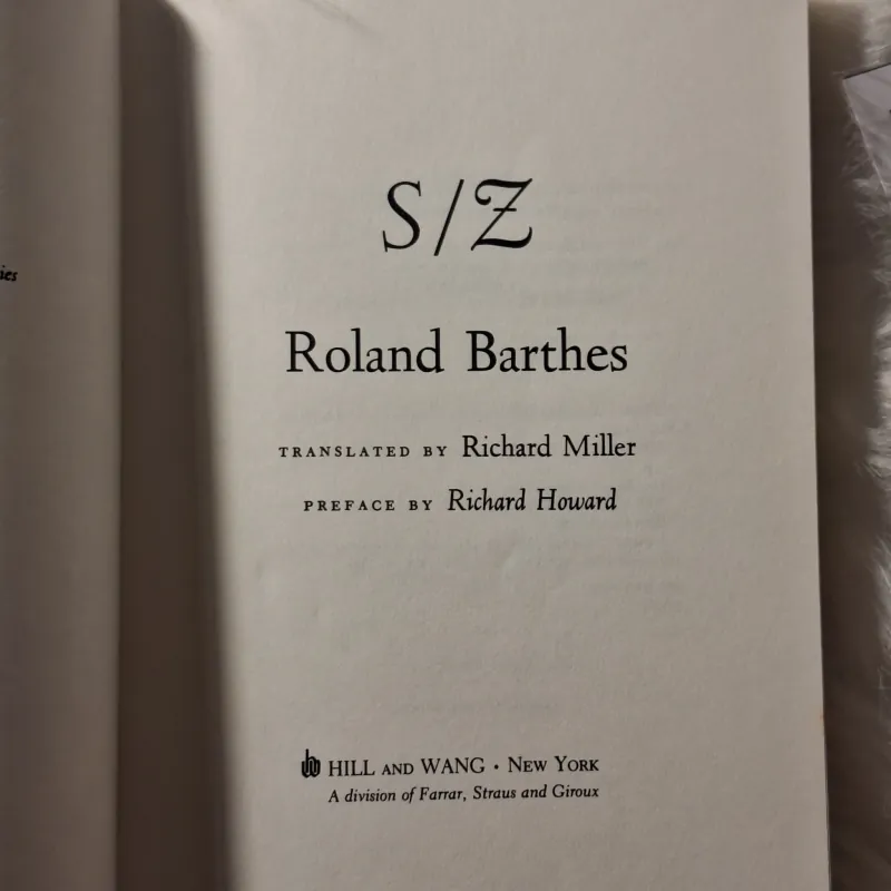 Roland Barthes - S/Z: An Essay 780035