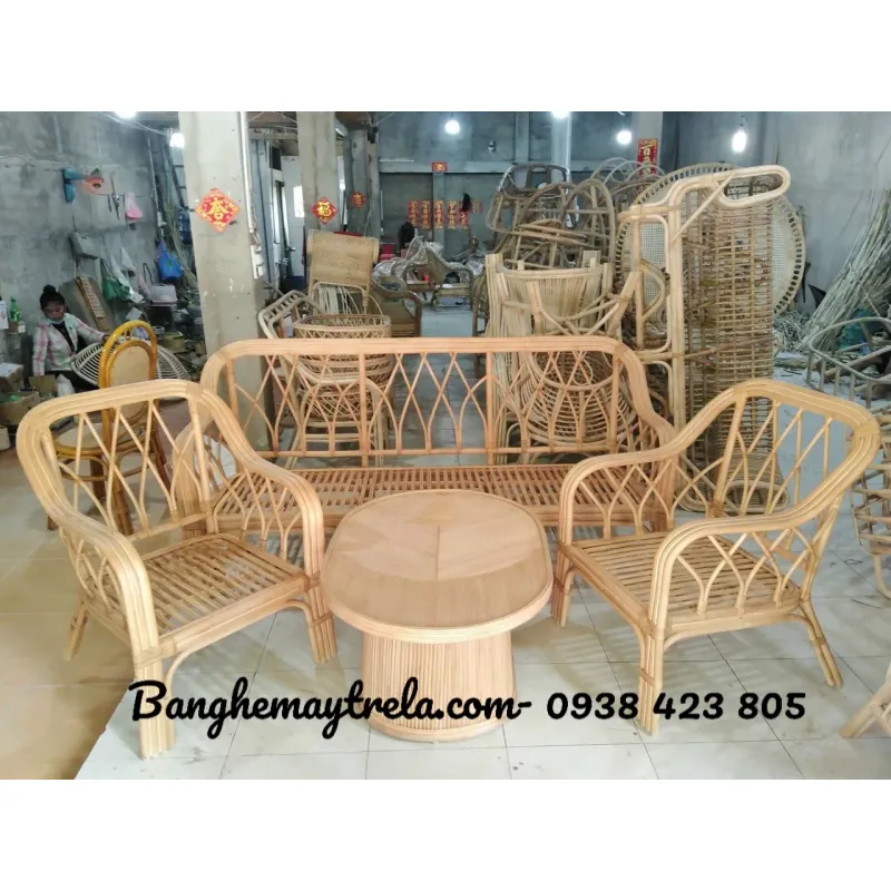 Bàn ghế sofa mây tự nhiên- Sofa mây tre đan 999737
