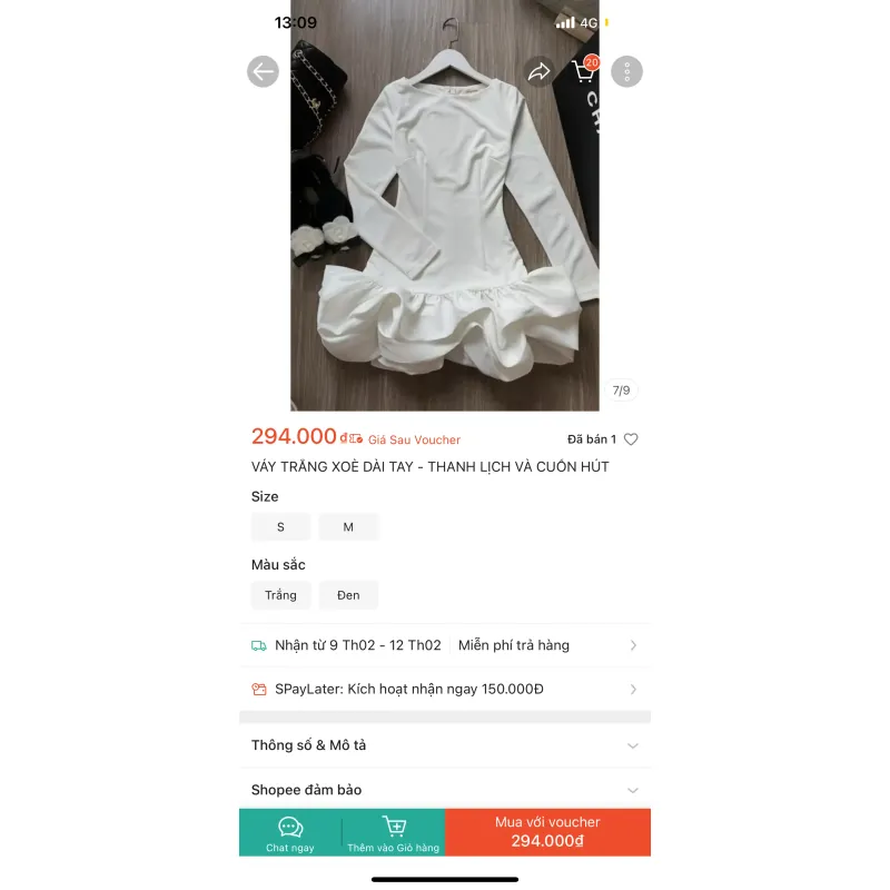 vây trắng xoè tay dài 795853