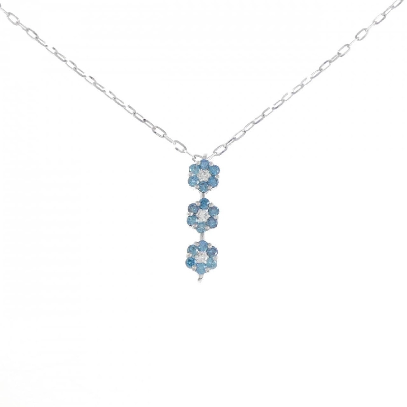 K18WG 2WAY Hoa Đá Quý Dây Chuyền Kim Cương 0.58CT - Hàng hiệu Chính hãng 862542