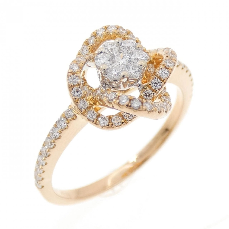 Nhẫn kim cương hoa K18PG/K18WG 0.118CT 667770