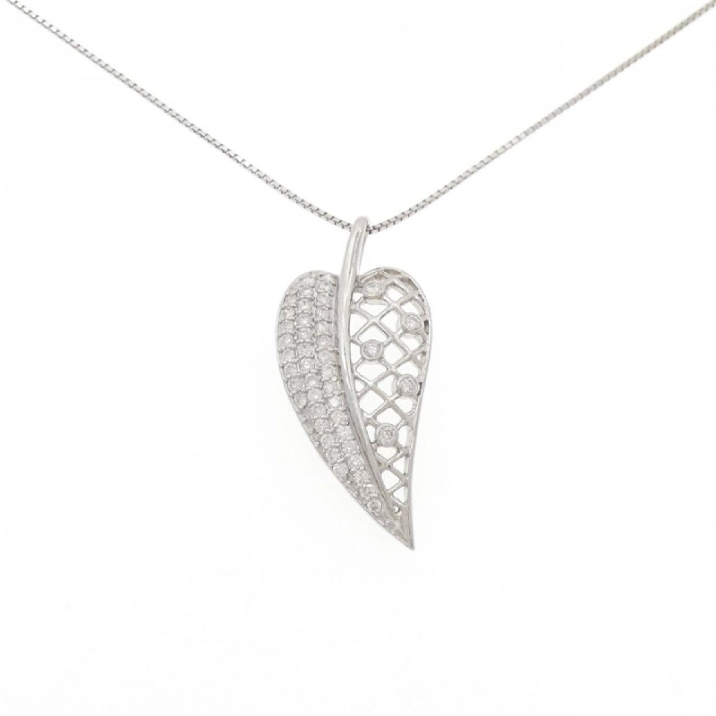 Dây chuyền kim cương PT900/PT850 hình lá 0.50CT - Hàng hiệu chính hãng 858707