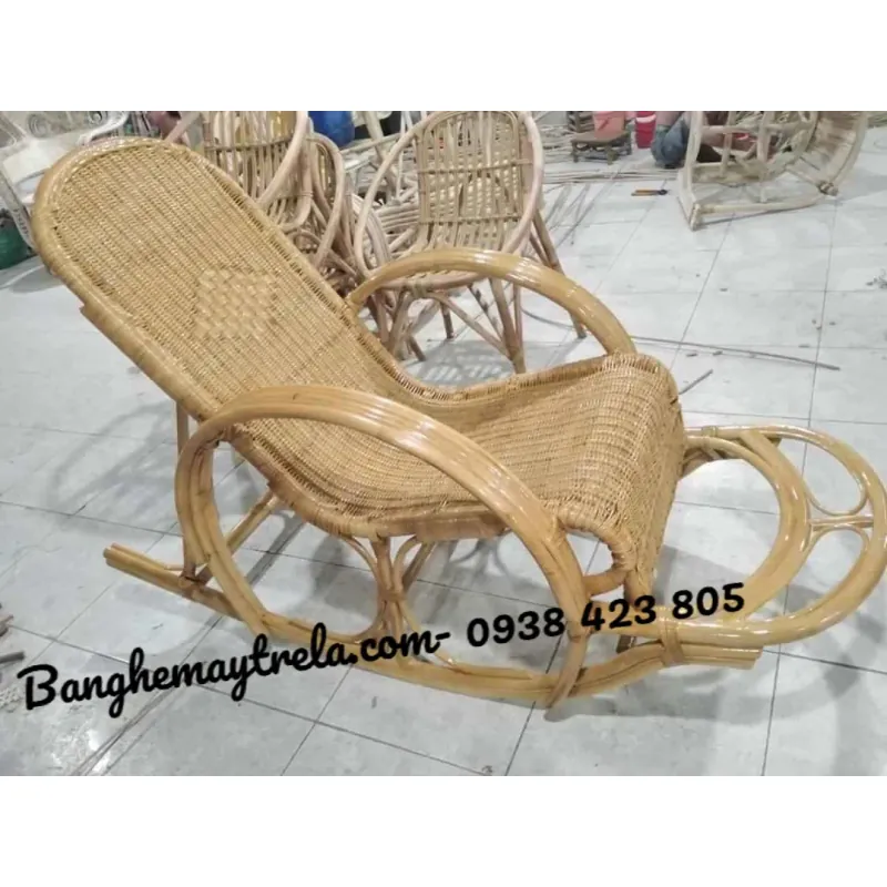 Ghế bập bênh thư giãn đan kín mây tre 928680