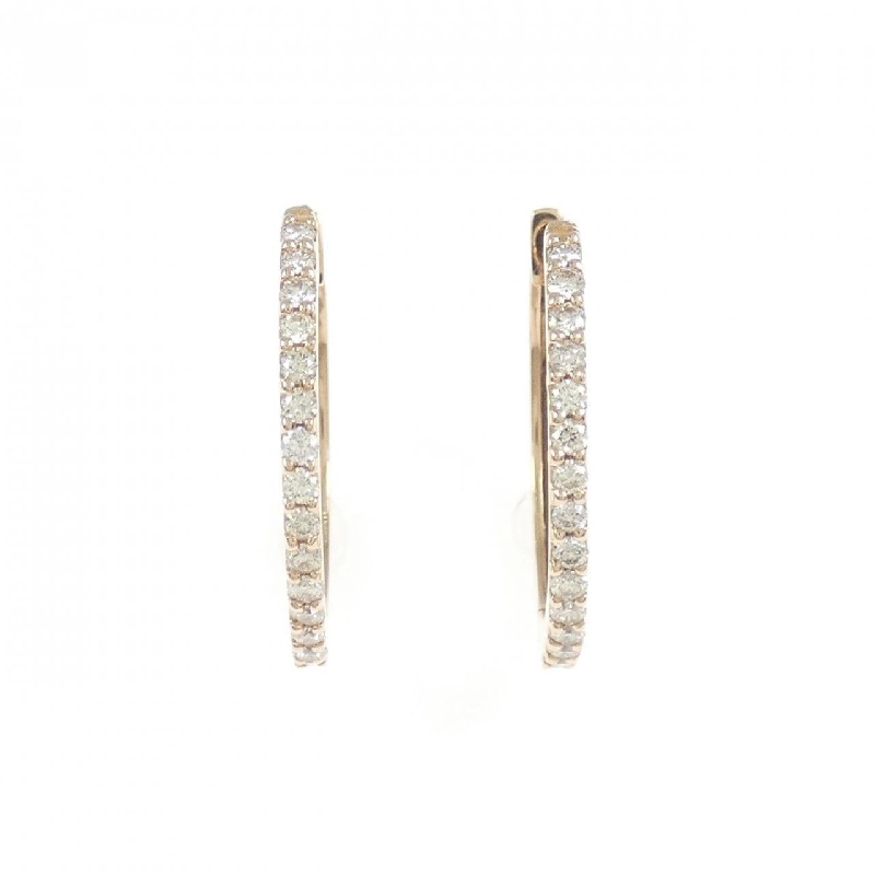 K18PG Bông tai kim cương hình vòng 0.30CT - Hàng hiệu Chính hãng 869628