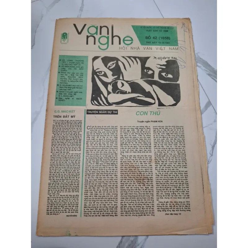 Báo Văn Nghệ Số 42 (19-10-1991) - Phạm Hoa, G.G. Mác-két - Báo chí, Văn học 960349
