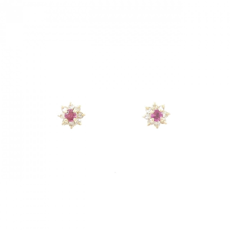 K18YG Bông tai Ruby 0.10CT - Hàng hiệu Chính hãng 873838