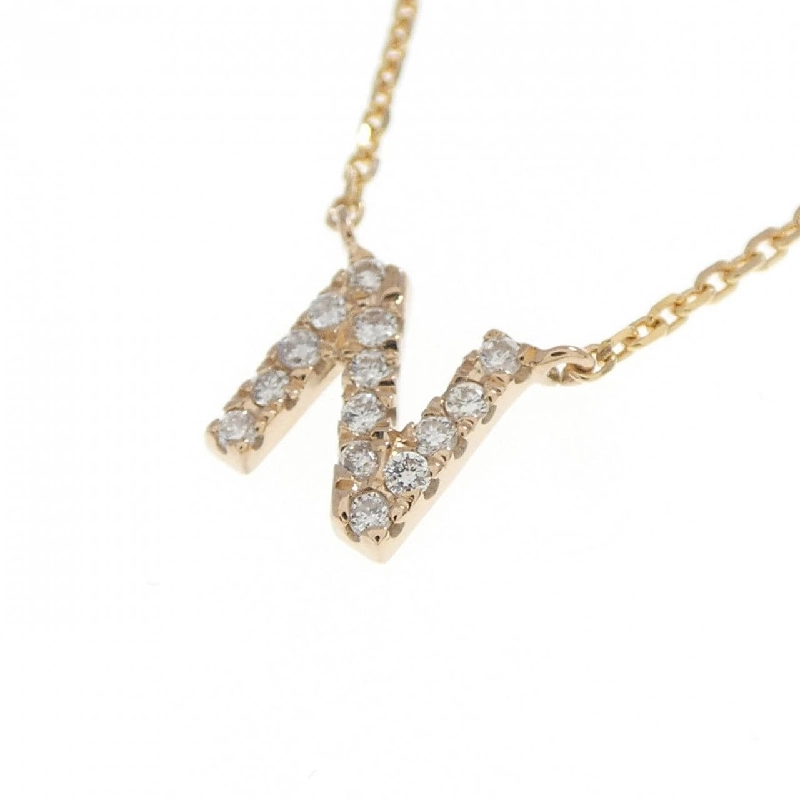K18PG Chữ cái N Dây chuyền kim cương 0.07CT - Hàng hiệu Chính hãng 857636