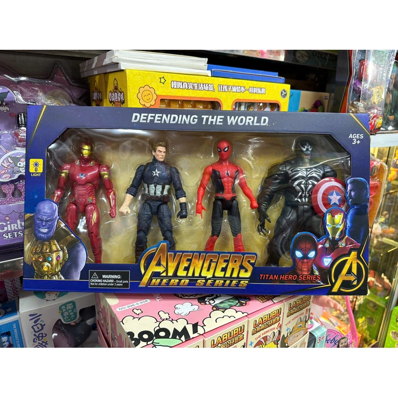 Đồ chơi 4 nhân vật siêu nhân Avengers có đèn 5990-17 Titan Hero series defending the world 270833