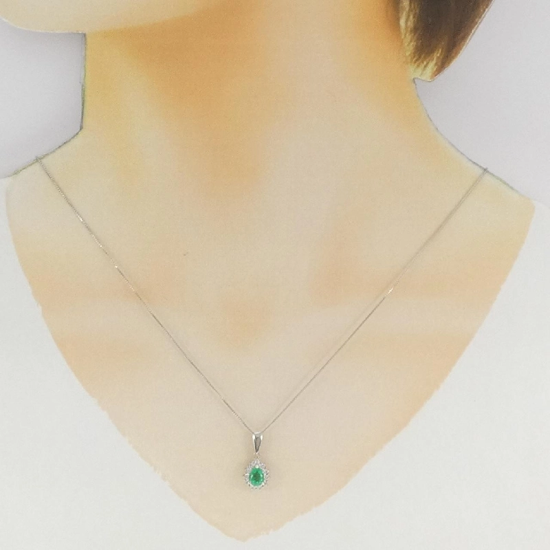 Dây chuyền ngọc lục bảo PT900/PT850 0.52CT - Hàng hiệu Authentic 861937