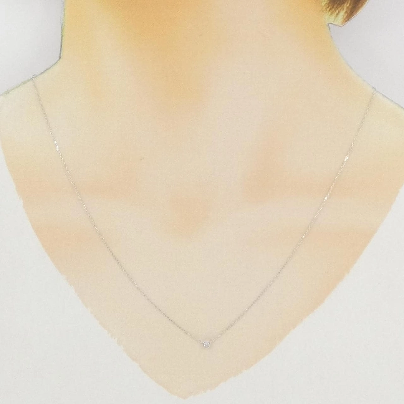 K10WG Solitaire Diamond Necklace - Hàng hiệu Authentic 858242