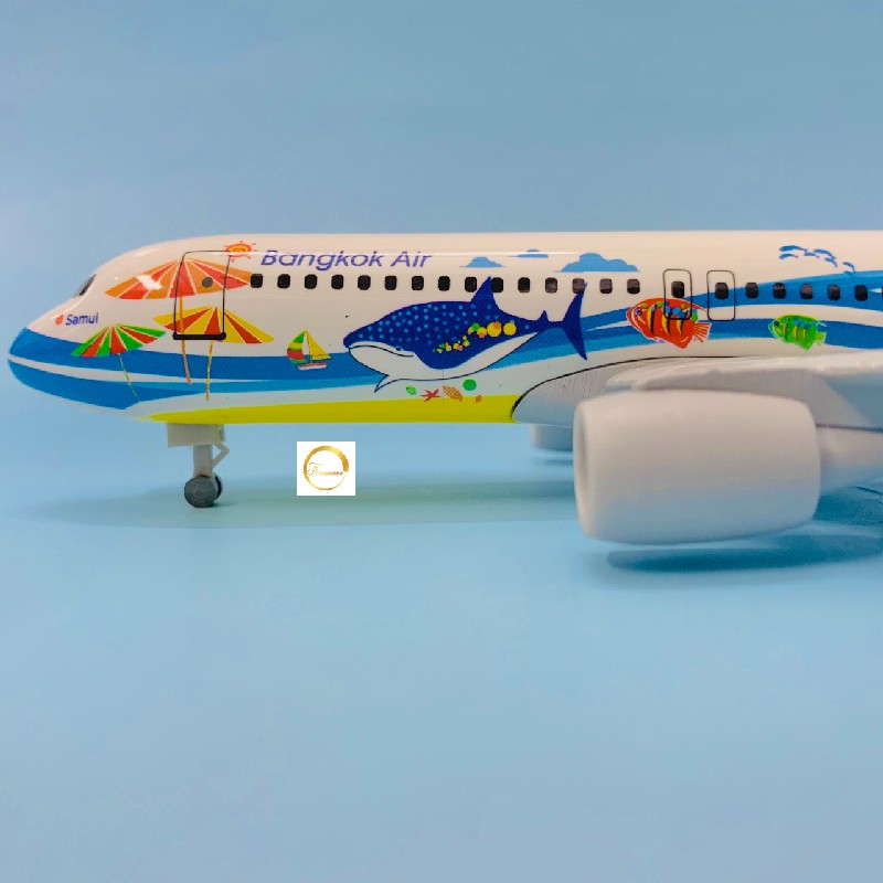 MÔ HÌNH MÁY BAY 20CM BANGKOK AIR A320 AIRBUS CAO CẤP CÓ BÁNH XE TỈ LỆ CHUẨN ĐẸP 8215