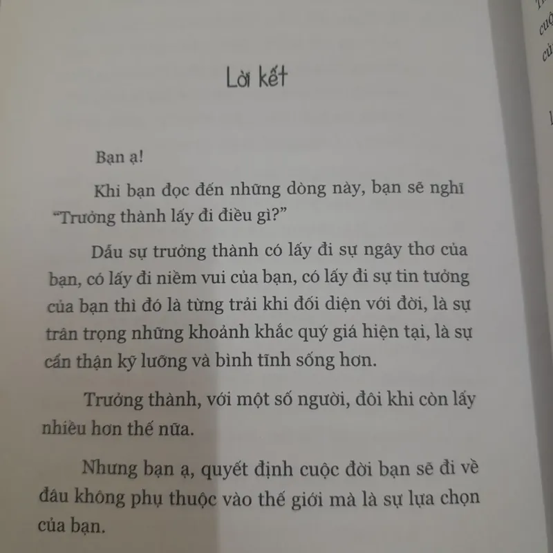 Trưởng thành lấy đi điều gì. Tác giả GARI. Tủ sách Sống 694418