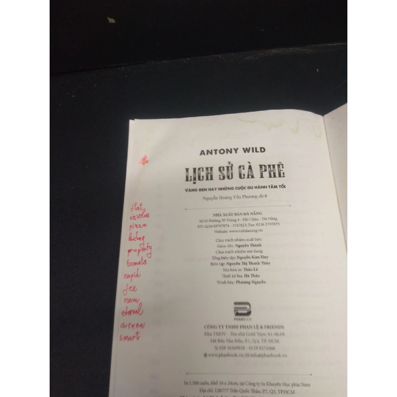 Lịch Sử Cà Phê mới 60% bị ghi cuối trang, rách trang đầu 2020 HCM2405 Antony Wild SÁCH VĂN HỌC 914528