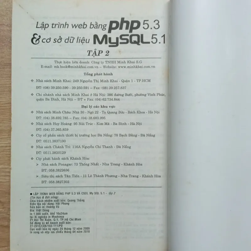 [Lập Trình] Bộ sách Lập trình WEB bằng PHP 5.3 & MySQL 5.1 (1 & 2) 1019999