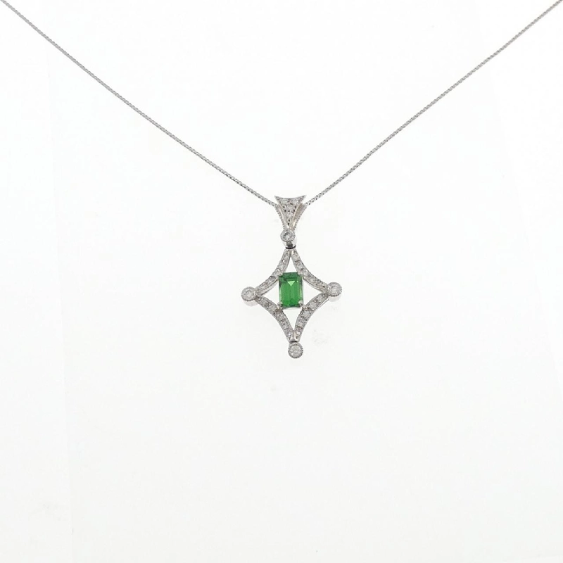 Dây chuyền ngọc garnet xanh PT900/PT850 1.00CT - Hàng hiệu chính hãng 865287