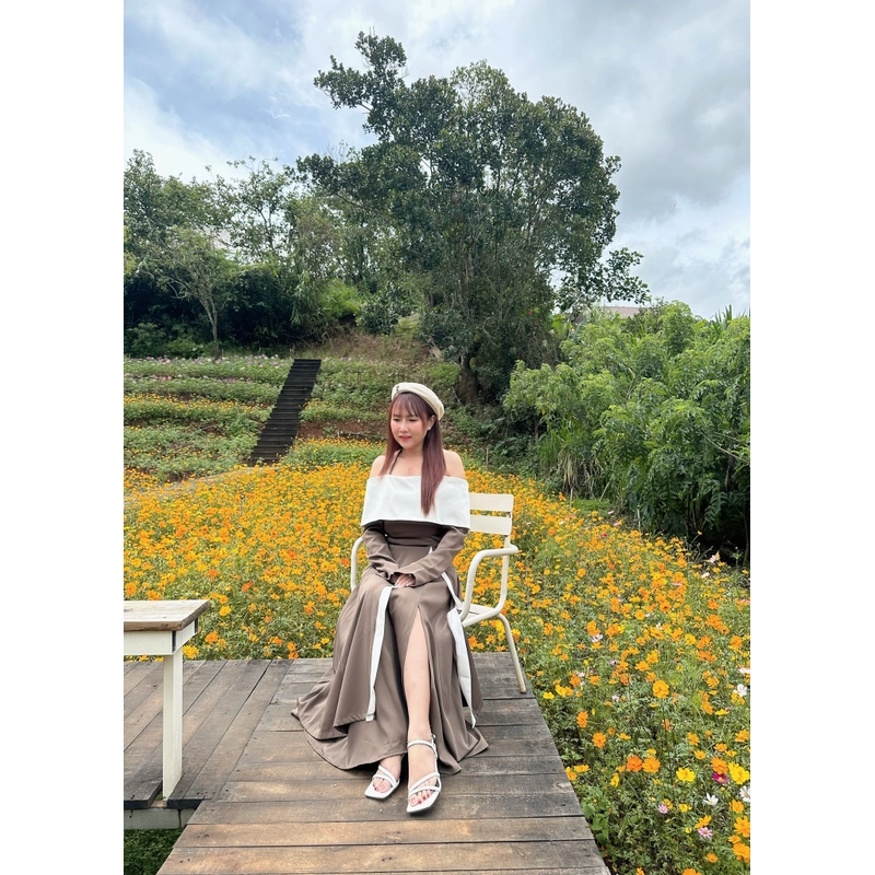 Đầm trễ vai nhà My bông 519279