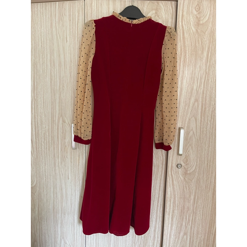 Váy nhung đỏ size S  320632