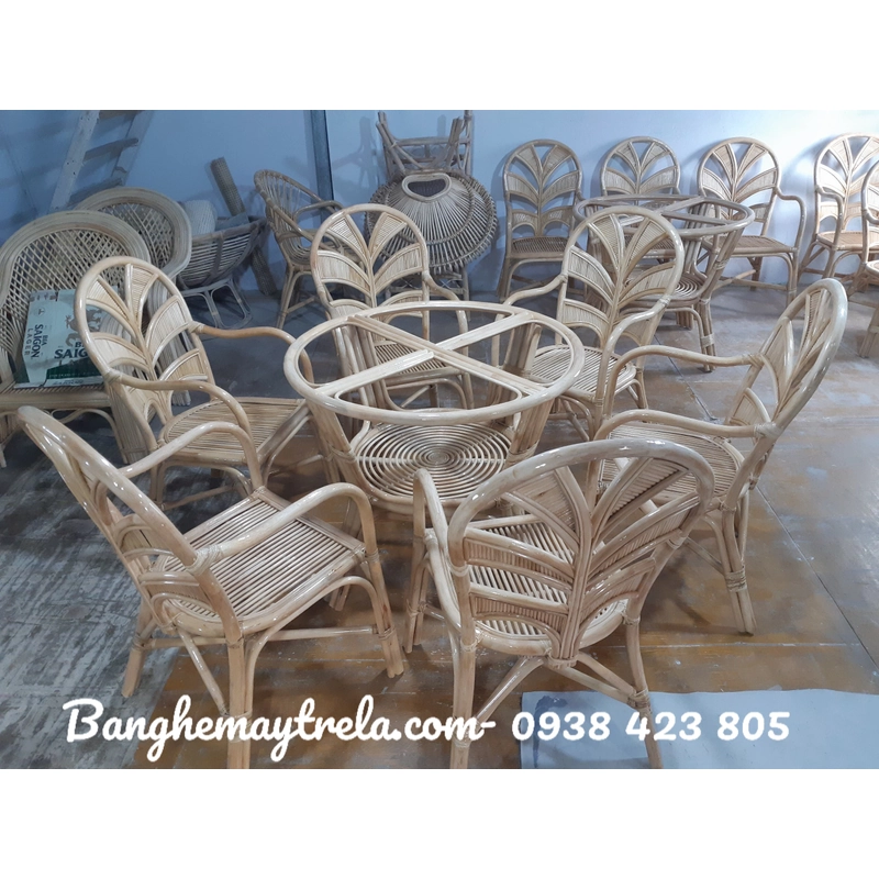 Bộ bàn ghế ăn mây hiện đại 473174