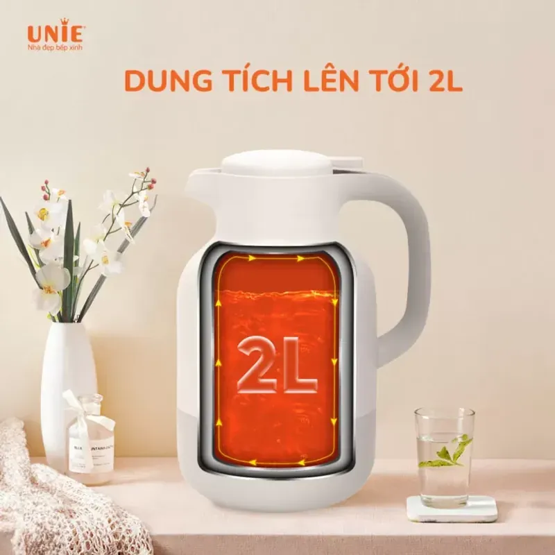 Phích giữ nhiệt UNIE UKW08 2L MÀU TRẮNG CHÍNH HÃNG MỚI 100% 593094