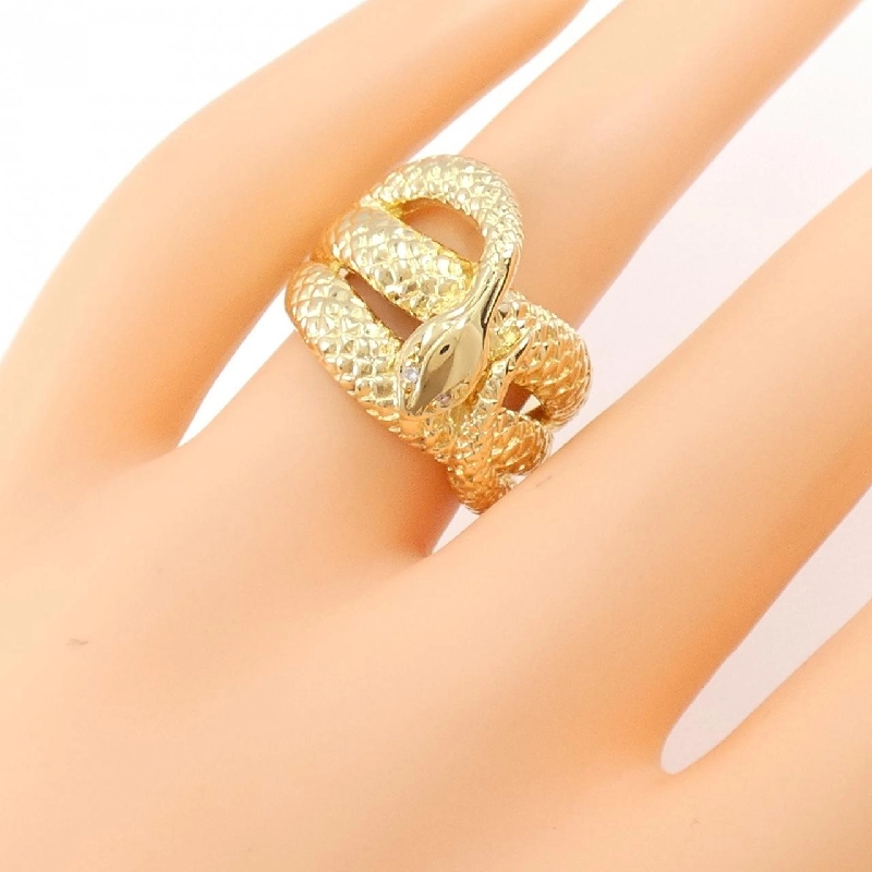 Nhẫn kim cương K18YG hình rắn 670390