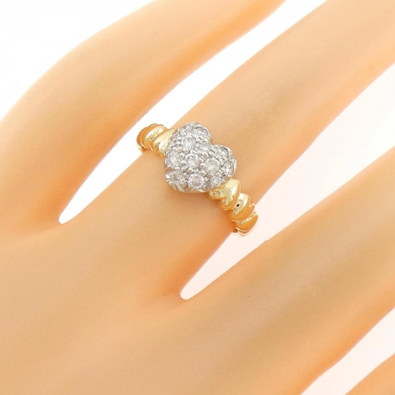 Nhẫn kim cương hình trái tim K18YG/PT900 0.30CT - Hàng hiệu Chính hãng 851192