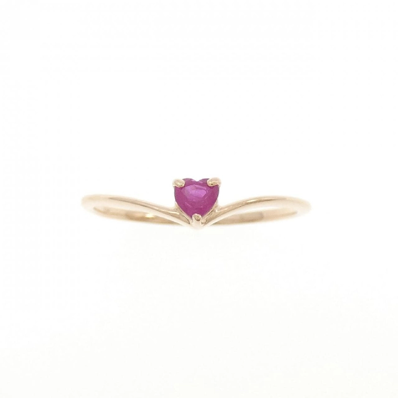 Nhẫn ruby K18PG hình trái tim 670509